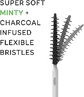 Vista 3 de Grin Softstx con infusión de carbón, púas dentales suaves, 90 unidades, cerdas suaves y flexibles, palillo de dientes texturizado, sabor a menta
