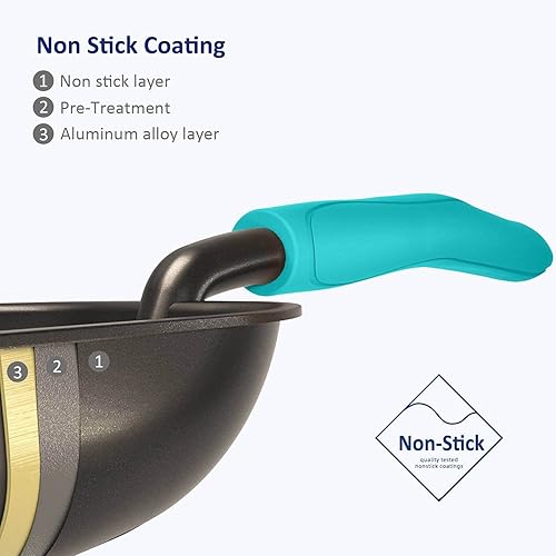 Miniatura 6 de WePet Cuchara de arena para gatos, tamiz de aleación de aluminio chapado antiadherente, pala de metal duradero para gatitos, pala profunda, mango