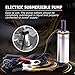 Cufaee Water and Kerosene Pump, Stainless Steel Submersible Pump for Water Oil Kerosene Refueling Tool (24v clamp 38mm white oil pump)