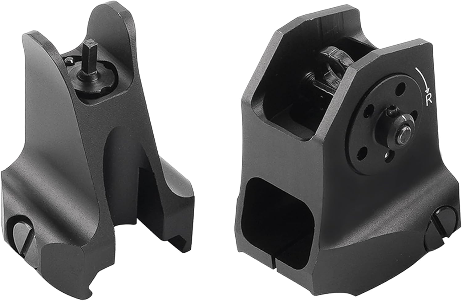 Tactical Fixed Iron Sights Backup Front Rear Sight Set Rapid Transition Backup Sight Set for Picatinny Weaver Rail Mount
