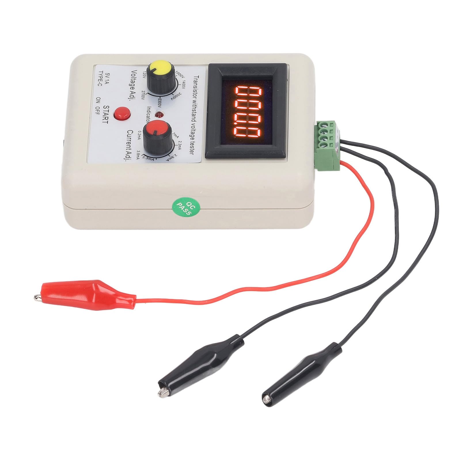 Probador de voltaje soportado Detector de capacidad de voltaje digital para diodo Mos Triodo Transistor 120v a 2700v Amplia aplicación Compacto Fácil para pruebas de componentes (Red Display)