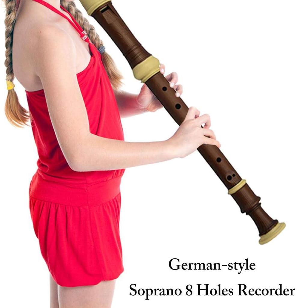Flute Bamboo Flute German-Style 8 Holes Recorder Soprano Clarinet Chinese Vertical Dizi ABS Resin C Key Bamboo Flute C Flute Musical Instrument (Color : A)