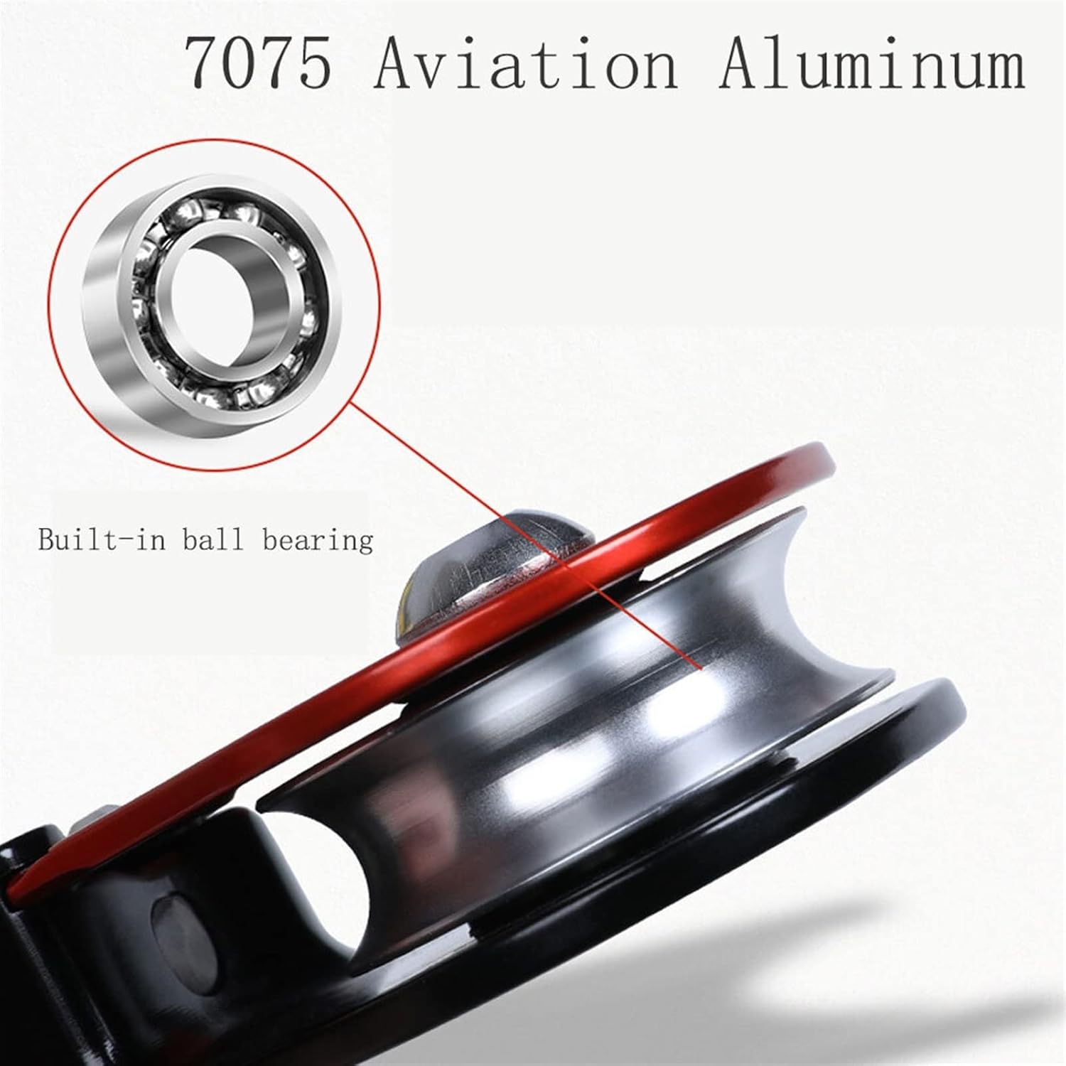 INLIMA Pulley Outdoor Rock Climbing Single Pulley Universal Wheel Stable Rotary Connector Prevent Rope from Tangling Aviation Aluminum