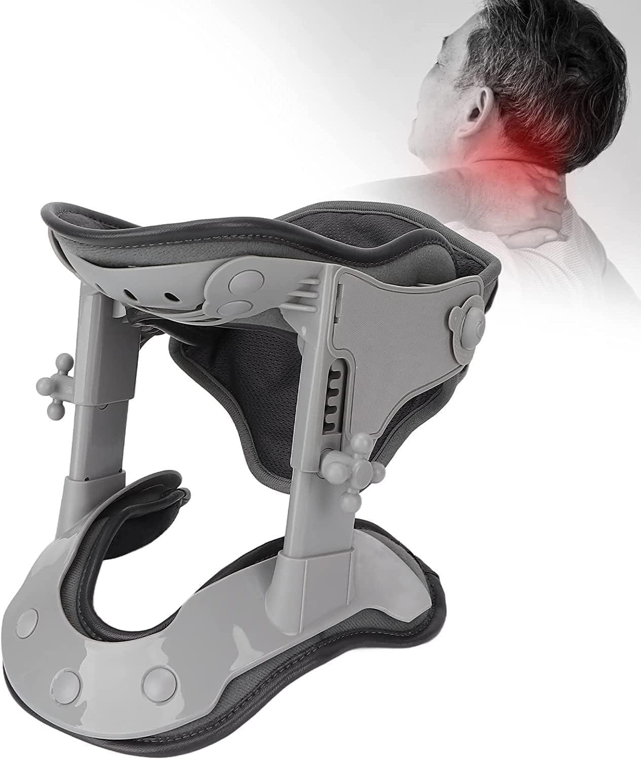 ELzEy Retractor de Cuello Collar de Cuello con 3 Niveles de Temperatura Ajustables y Soporte de Cuello calentado Envoltura de Cuello elástica