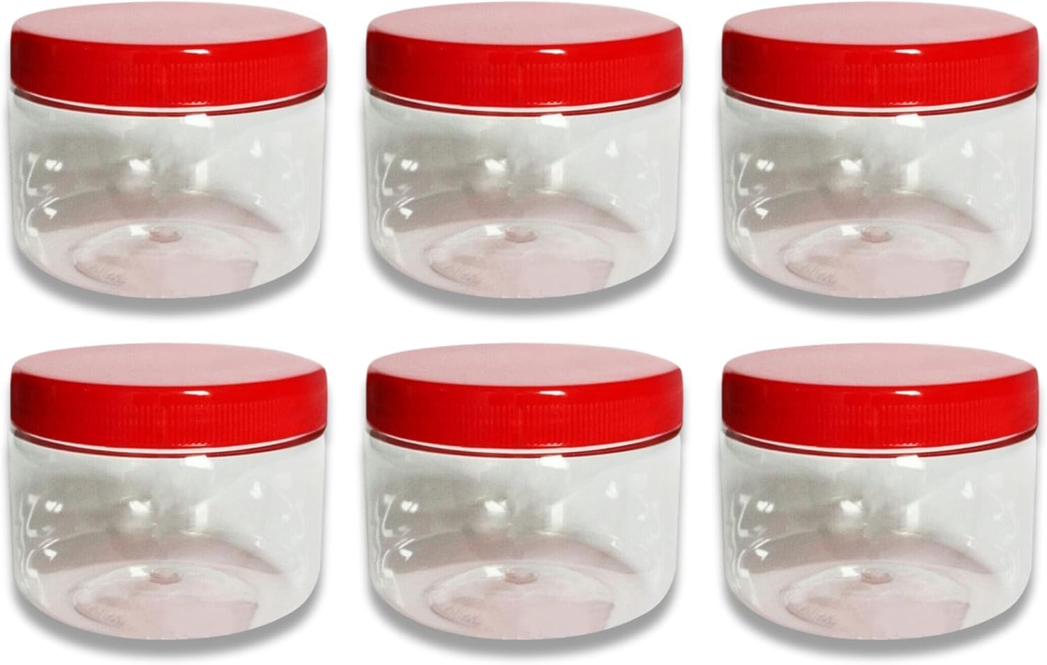KANSY Plastic Storage Containers Round Clear Spice Jars With Screw Top Lids, Airtight Bpa Free Plastic Mason Jars For Kitchen Pantry, Jam Jars For Crafts And Hardware (3x 200ml)