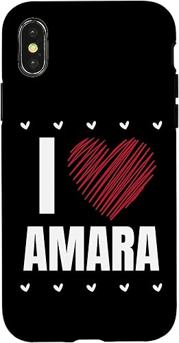 Miniatura 7 de Funda con nombre personalizado para iPhone 11 Pro Max I Love AMARA Cool Name Red Heart Funny