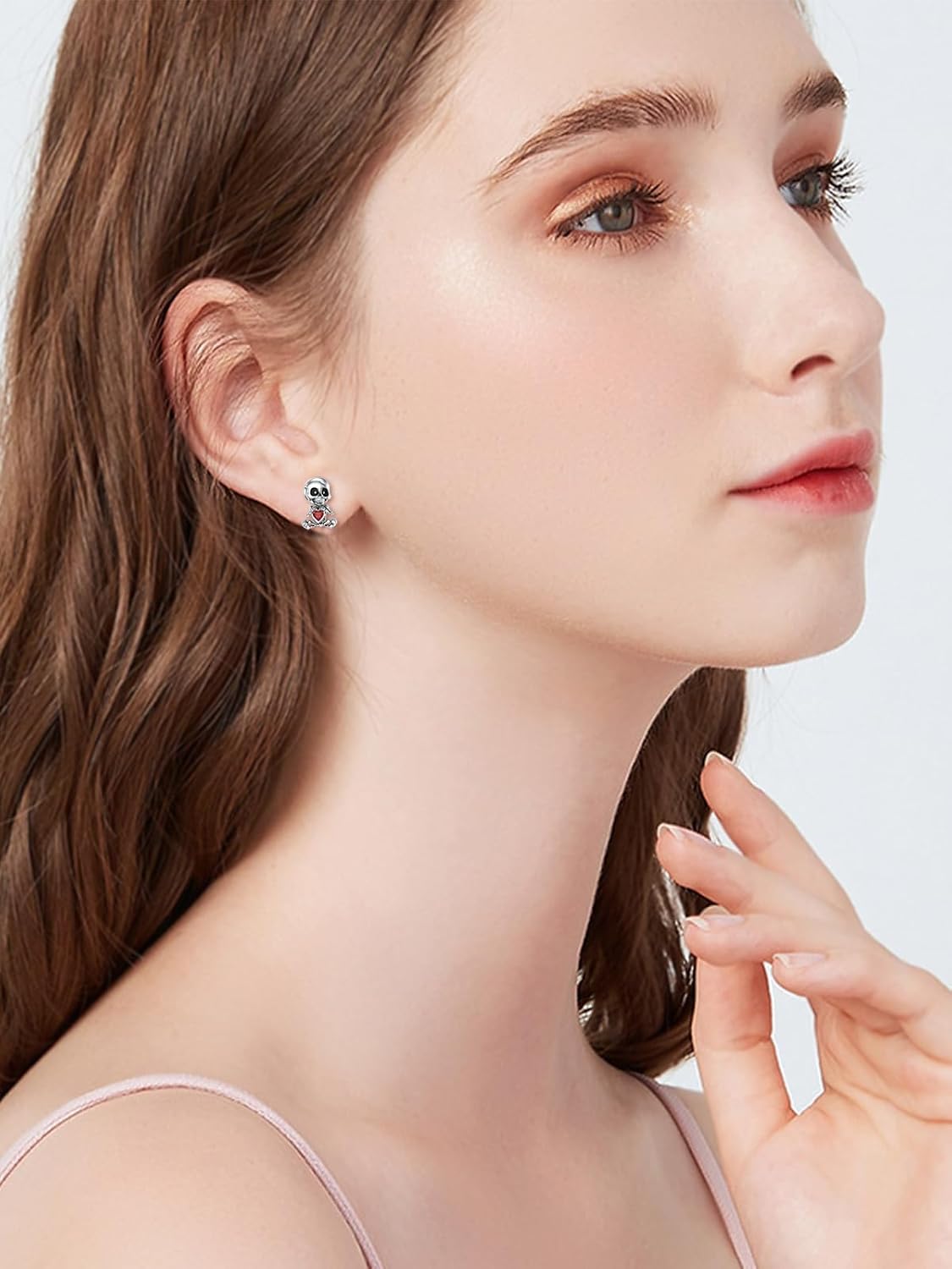 Ghost/Bat/Skull Stud Earrings 925 Sterling Silver Gothic Earrings Halloween Gothic Jewelry for Women - Image 2