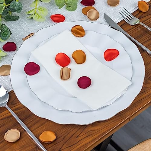 400 Matte Red Gold Silk Rose Petals Round Artificial Flowers Table Confetti Wedding Party Events Reception Decorations