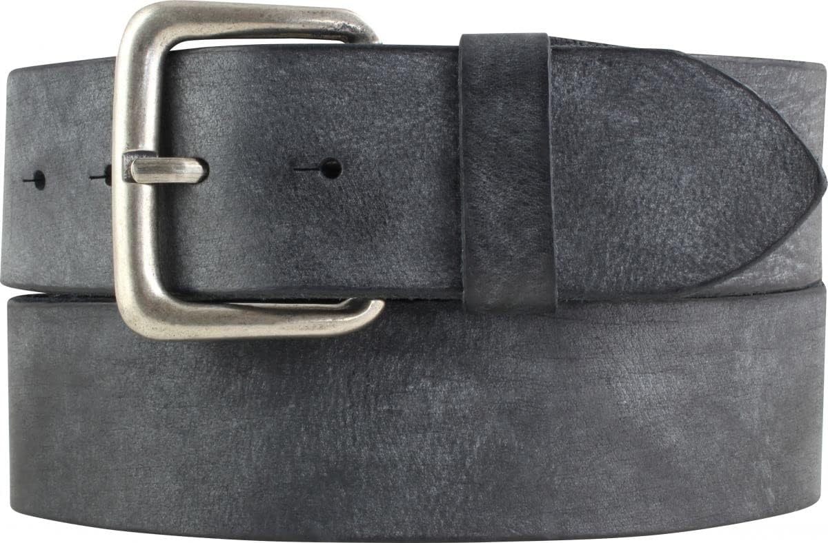 Riem van zacht volnerf rundleer used-look 5 cm | Denim riem voor heren