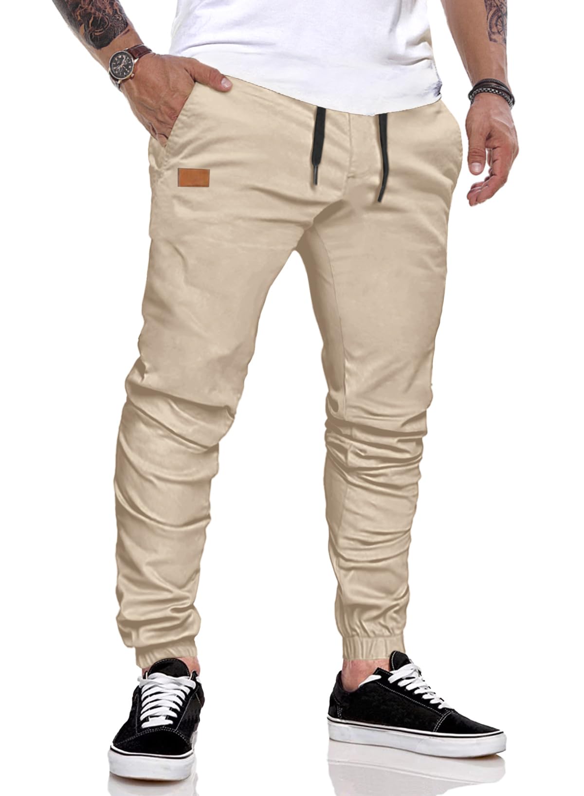 JMIERR Herren Jogginghose Baumwolle Atmungsaktive mit Stretch und Taschen | Cargohose,Jogger, Sporthose,Taille mit Kordelzug,Trainingshose Lang,Elastische,Sweatpants Herren, Freizeit und Alltag