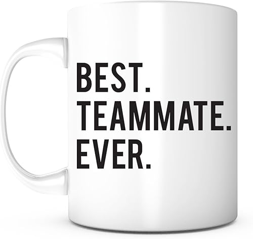 Miniatura 1 de Bst Teammate Ever-Taza de cerámica blanca de 11 onzas, taza para compañero de equipo, regalo de jugador de equipo, regalo de jugador de equipo,