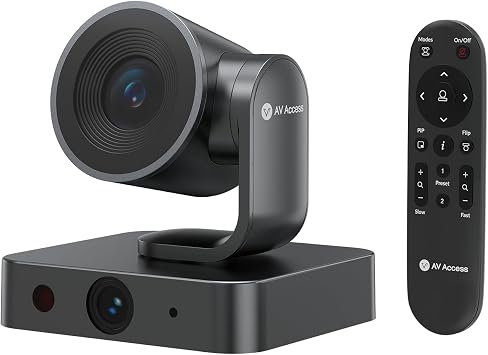 4K Dual Lens AI Conference Camera, Auto Framing & Presenter Tracking, 120 Wide Angle, 15x Zoom3x Optical PTZ + 1080P Panoramic, Individuals Gallery, USB & LAN Remote Control for Zoom/Teams Rooms