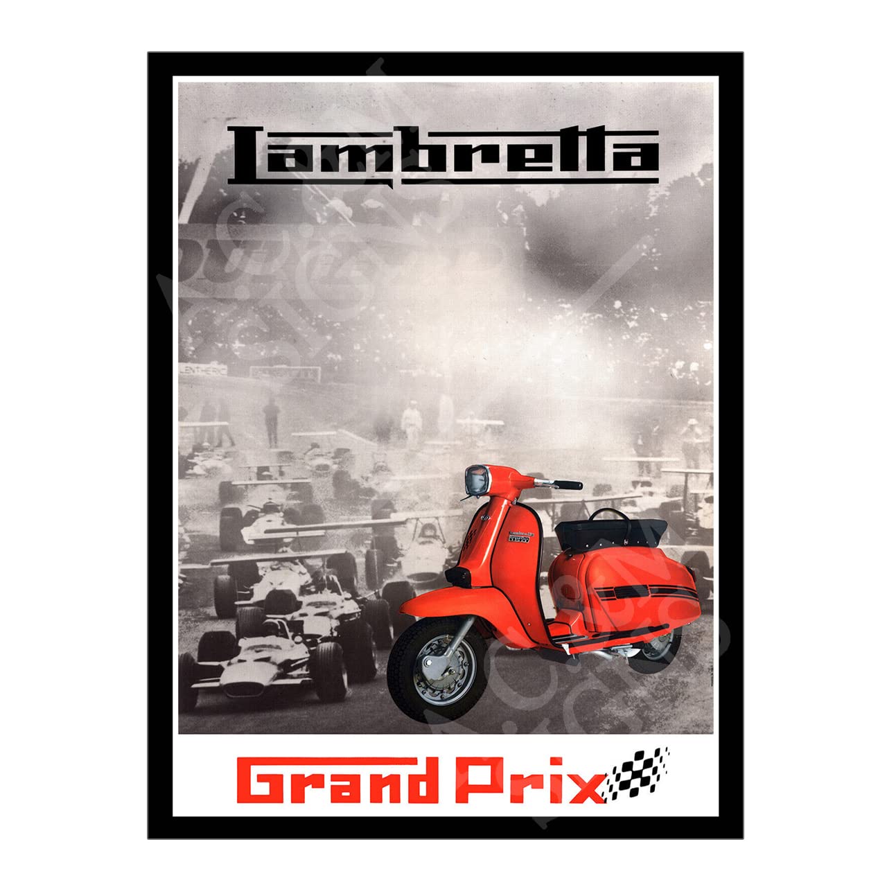 Metal Sign Plaque Print Poster Retro Vintage Lambretta Grand Prix Gift Dad Man Cave Shed Home Bar Garage Ref12715 (8x6 inches (Approx) 20cmx15cm)