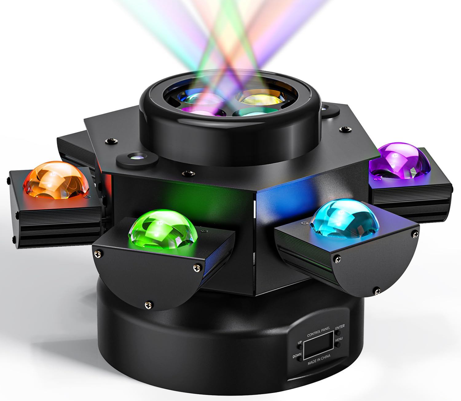 Luces de DJ de cabeza móvil - Luces de discoteca RGBW de 150 W con control remoto y activado por sonido para fiestas, escenarios, bodas, clubes