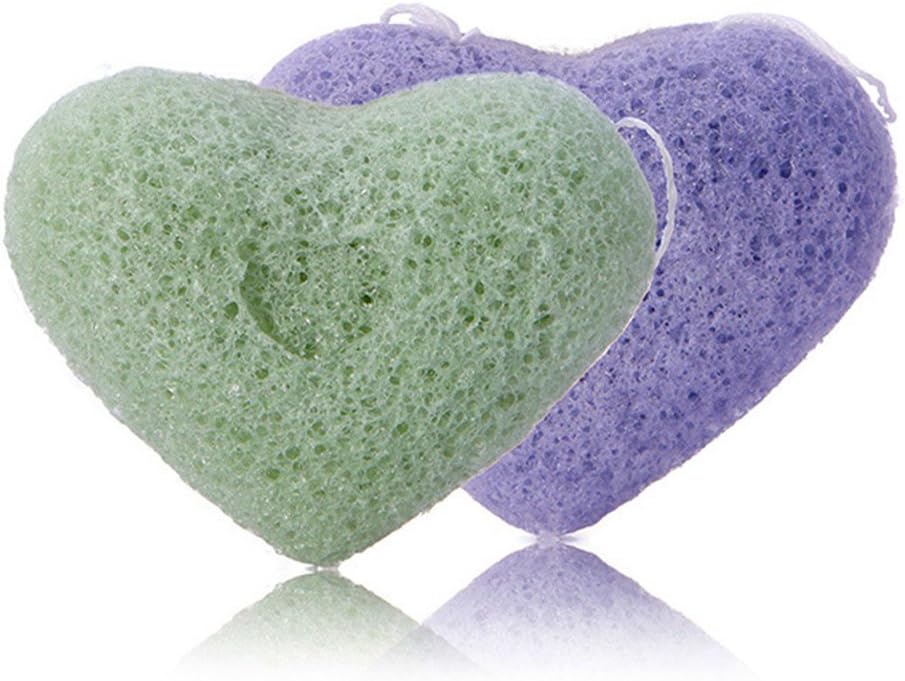 Konjac Wash-Off Heart-Shaped Ball Deep Cleansing Add Thick Exfoliating Konjac Makeup Material 2-Color Cosmetic Puff