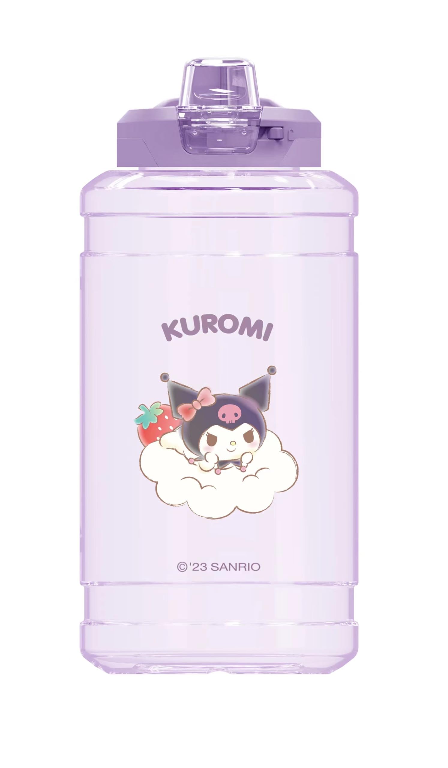 MINISOSanrio Characters Strawberry Collection Plastic Bottle With Auto Flip Lid (Kuromi)