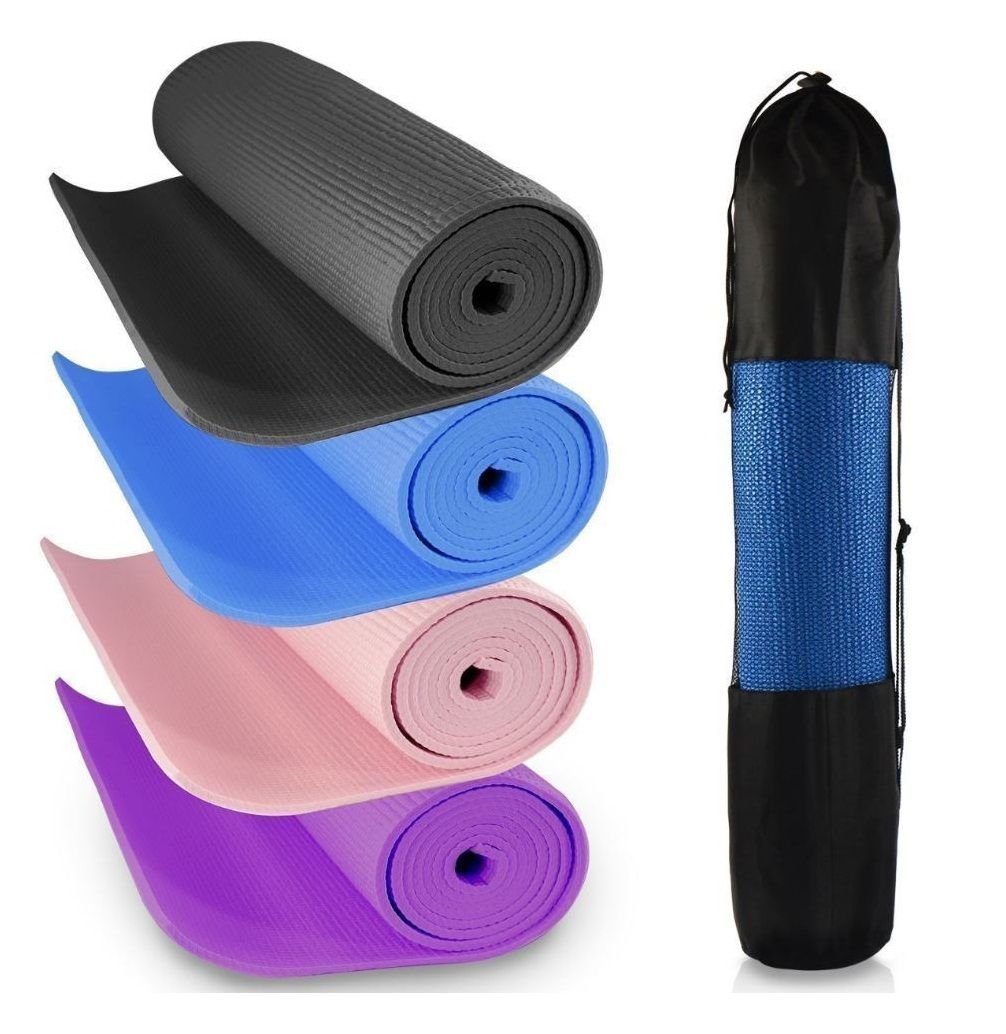 Yoga Mat 6mm (Now 7mm at Same Price) Soft Non-Slip Extra Thick ABS Exercise Fitness Gymnastics Physio Pilates Workout Pad, Black((6mm))