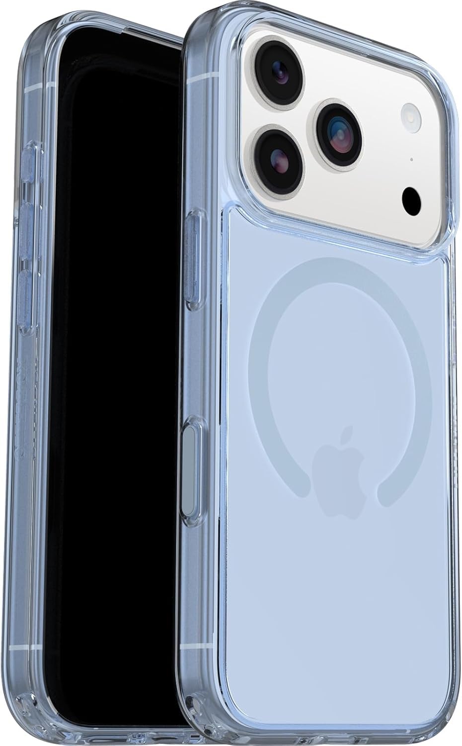 OtterBox Symmetry Series Clear MagSafe funda para iPhone 17 Pro, Testada 3x con los estándares Militares anticaídas, Transparente/Azul + OtterBox Glass Protector de Pantalla de Cristal Templado