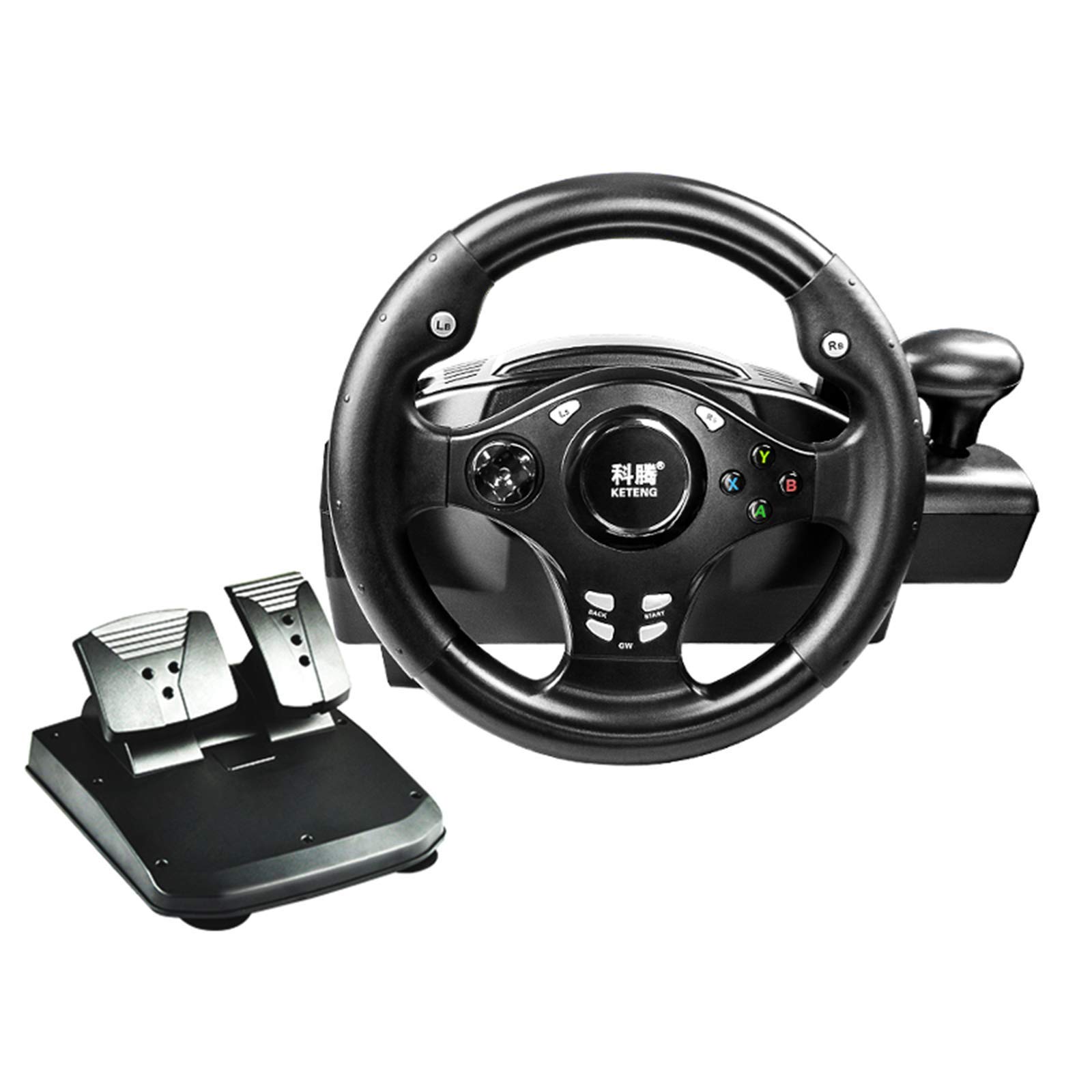 RajoNN Simulador de Coche de Carreras USB de 270° con Pedal, Volante de Camiones Europeos, conexión de Mango de Soporte PC/PS/Xbox/Switch
