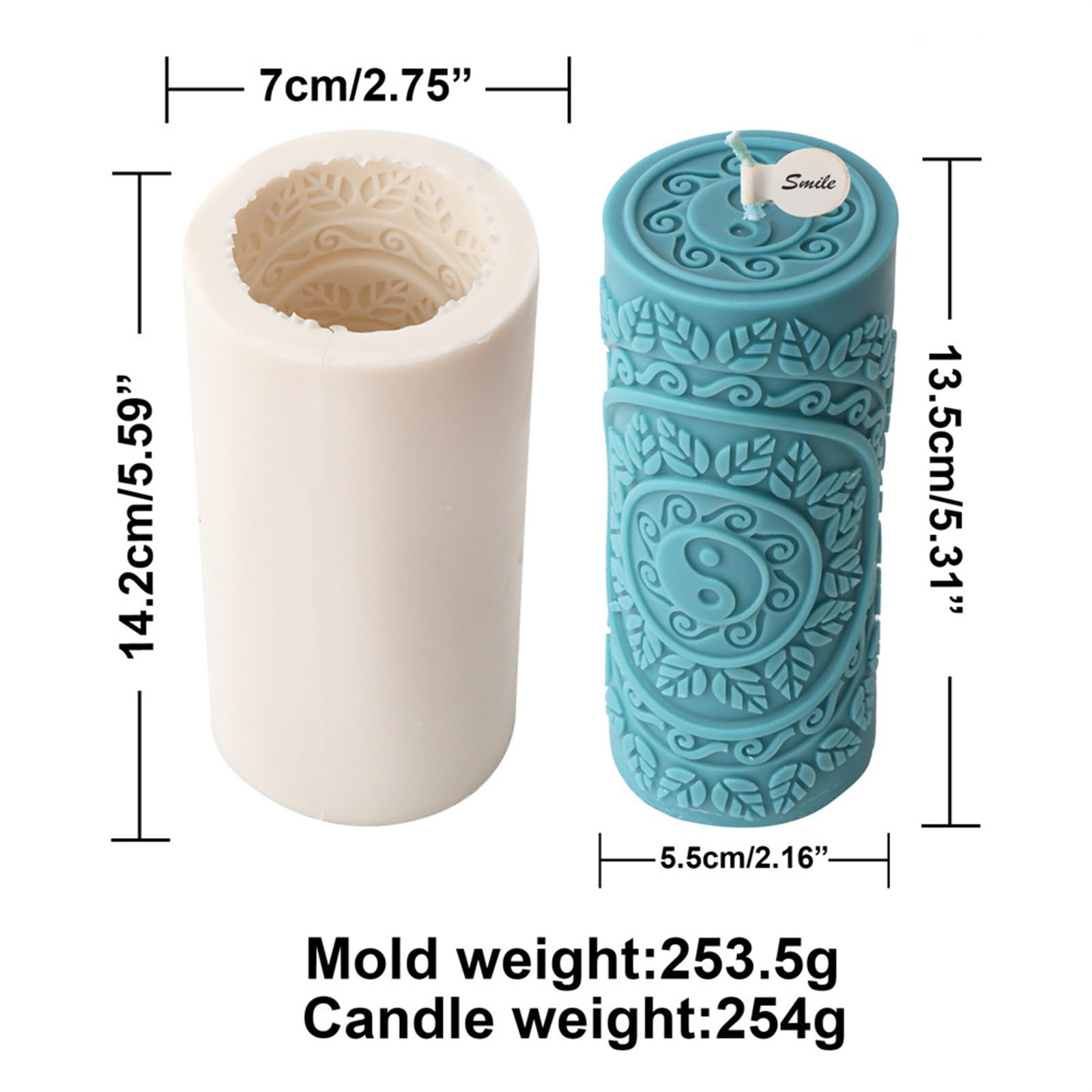 Moule à Bougie Silicone Colonne Dragon - Grand Format Pour Cire De Soja DIY