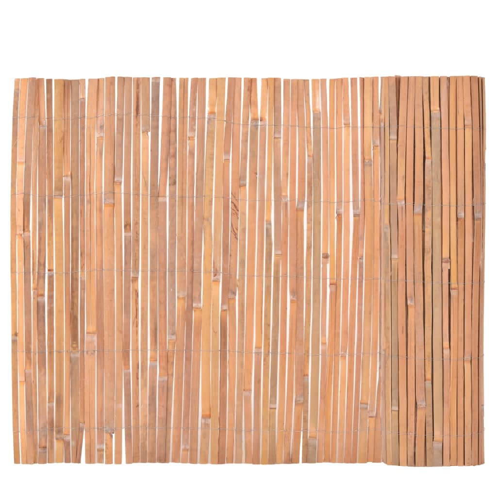 Ogrodzenie bambusowe, 2 sztuki, 100 x 400 cm, ogrodzenie ogrodowe, ochrona przed wzrokiem, na taras, do ogrodu, z naturalnego materiału bambusowego i nierdzewnego wzornictwa, jako dekoracyjna