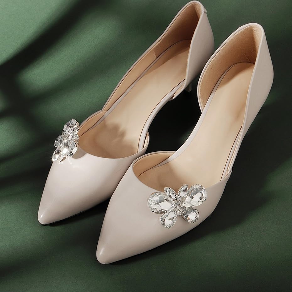 JSEIAJB Bridal Shoe Accessories Prom Women Buckle Crystal Wedding Clips Bride Bridesmaid Trendy Party Gifts