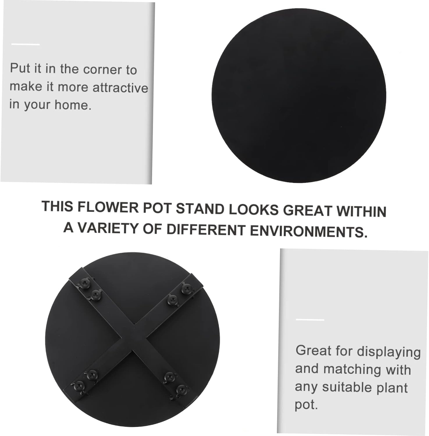 Totority Iron Plant Stand Minimalist Flower Pot Holder for Decor Versatile Plant Shelf for Room Balcony and Garden Use