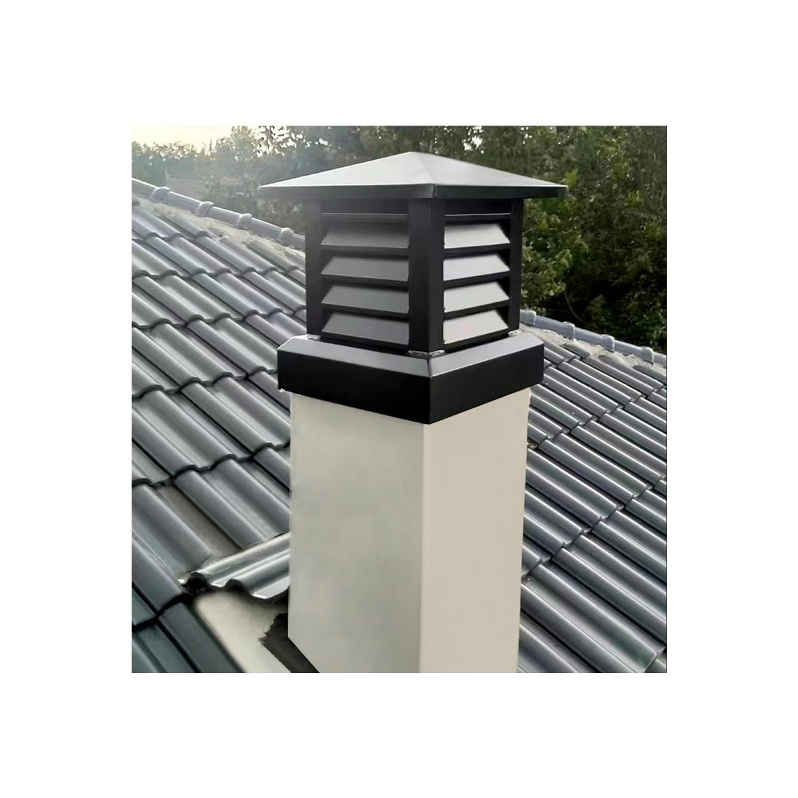 BHFLJSAQ Chimney Rain Caps,Stainless Steel Chimney Cap - Rust-Proof Fireplace Flue Protector with Mesh Guard, Rain Cover for Roof Vent - 10x10 Inch (25x25 cm) Exhaust Top