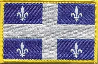 Quebec Flag Patch, Measures 3.50" x 2.25", Canadian Province Embroidered Iron On or Sew On Flag Patch Emblems 13 Patch Options Available (Quebec)