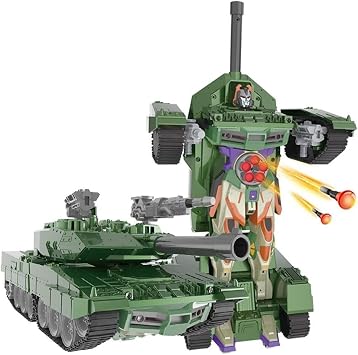 Remote Control Main Tank RC Car 360  Rotation Stunt Car Kids Toy Gift Silver 1/12 Fightint,Dual Mode Gesture Sensing Transformer Robot and Photoelectric Color A