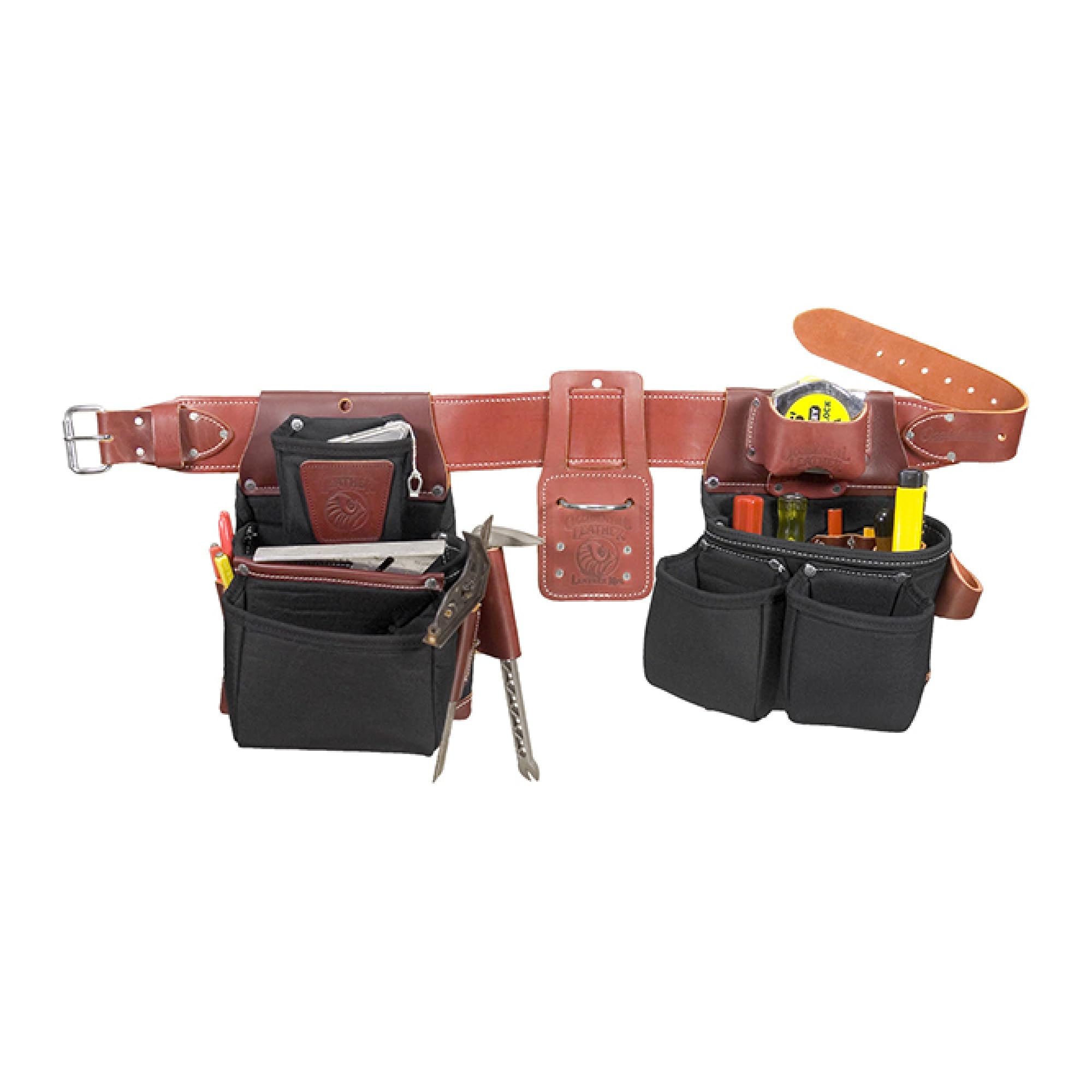 Occidental Leather OxyLights Framer Tool Belt Package with Double Outer Bag - XX-Large, Black - 22 Pockets & Tool Holders - Made in USA