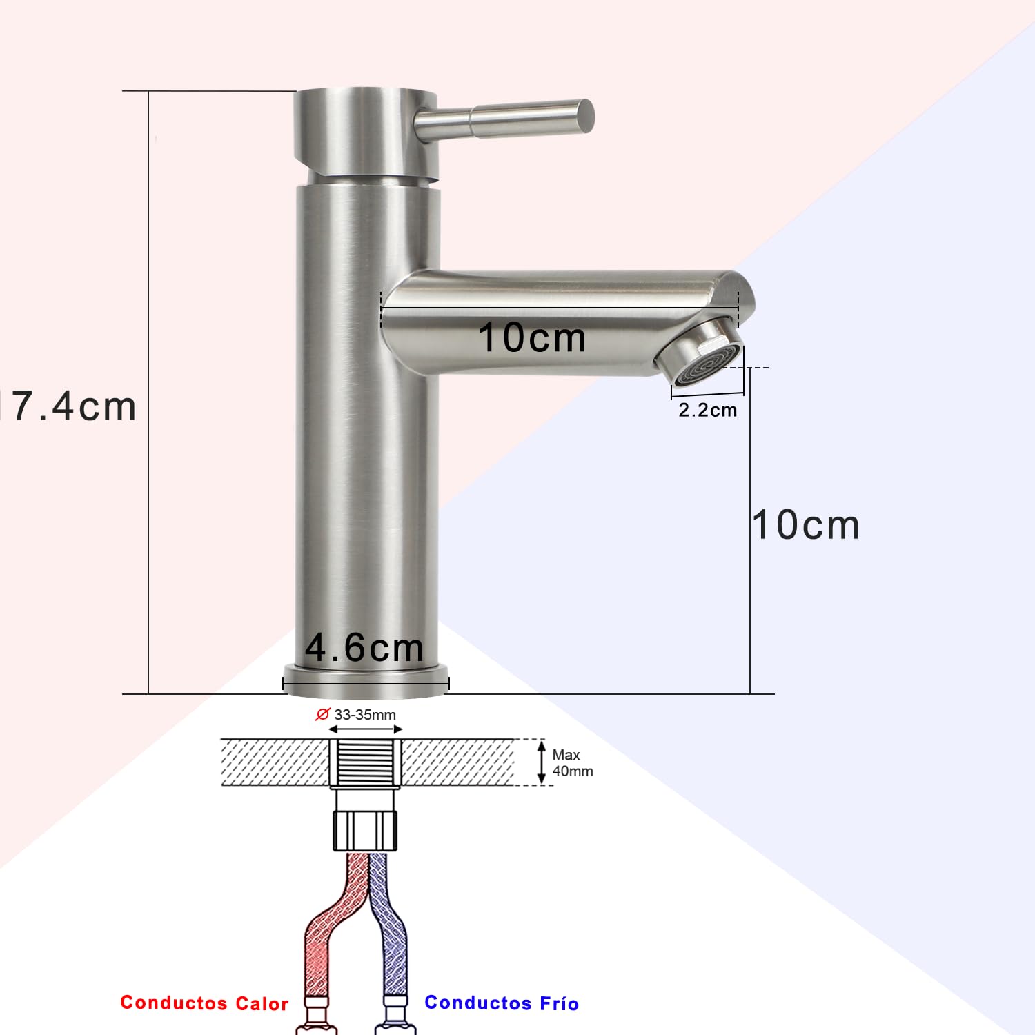 Robinet Salle de Bain Robinet Lavabo - Cascade Moderne Design Elégant Robinetterie Chromé Mitigeur en Inoxydable Eau Chaude et Froide Disponible