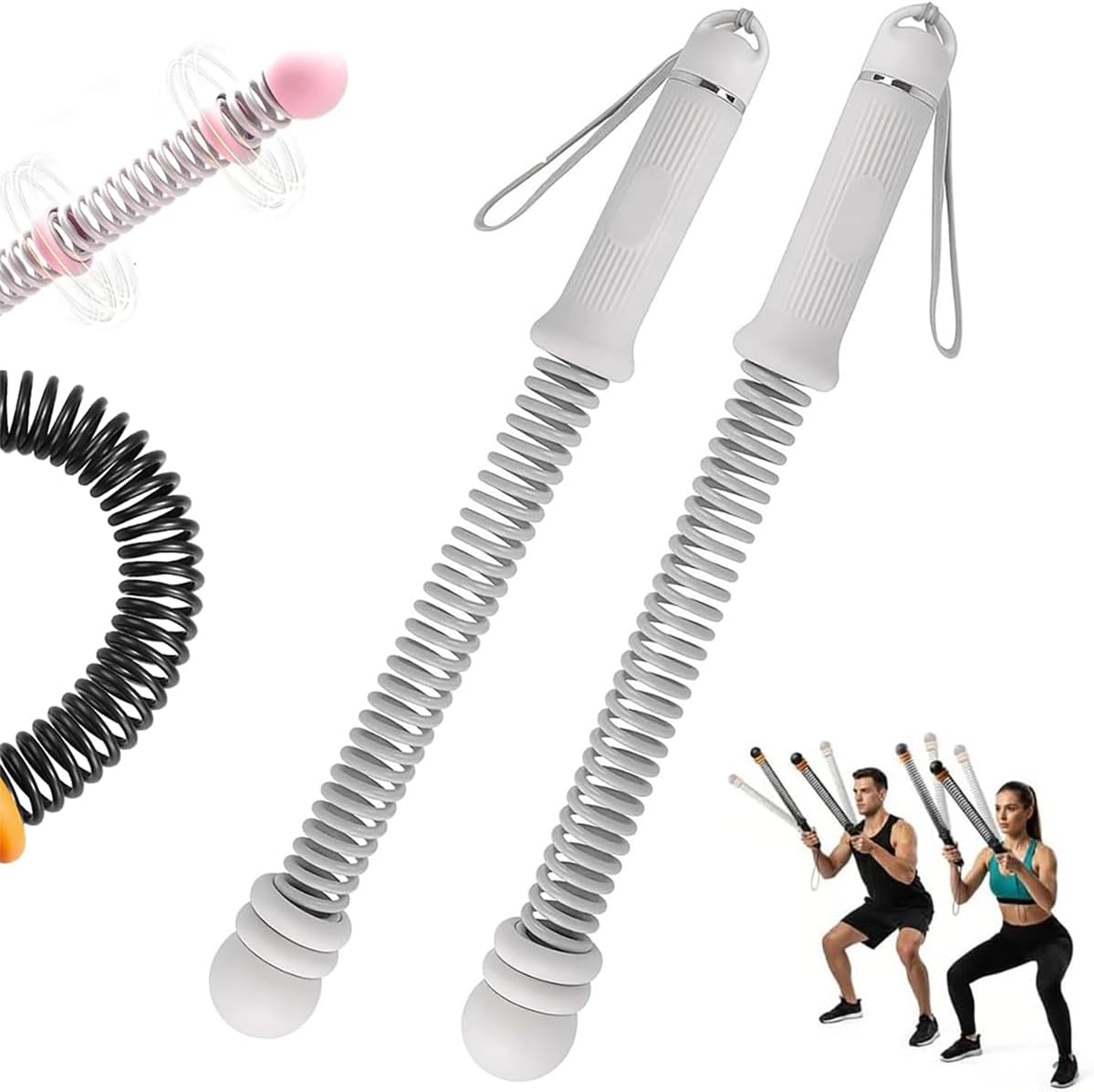 Upgraded Adjustable Ropeless Battle Ropes Adjustable Weight Ropeless Batt-le Ropes Z-Rope Non-Slip Soft Handles & Shock-Absorbing Ends