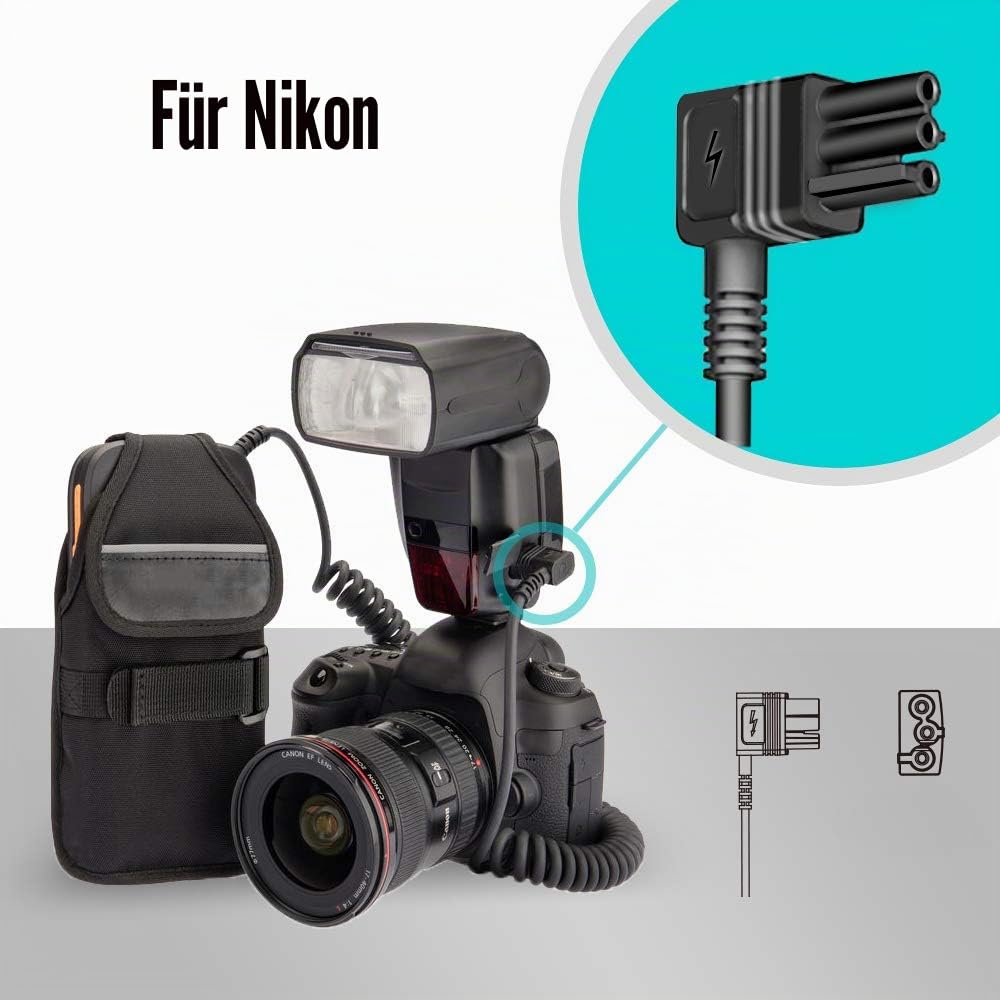 AODELAN P12 Flash Akku Externes Blitz-Batteriepack für SB-5000, SB-900, SB-910 Replace Nikon SD-9 (12 AA Batteries)