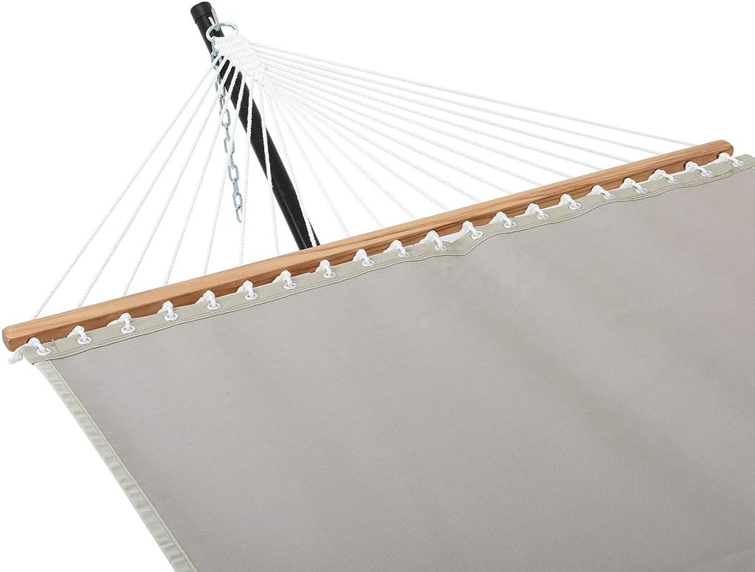 Patio Watcher 14 FT Quick Dry Hammock Spreader Bars Double Hammock Outdoor Patio Yard Poolside Hammock with Chains, Gray
