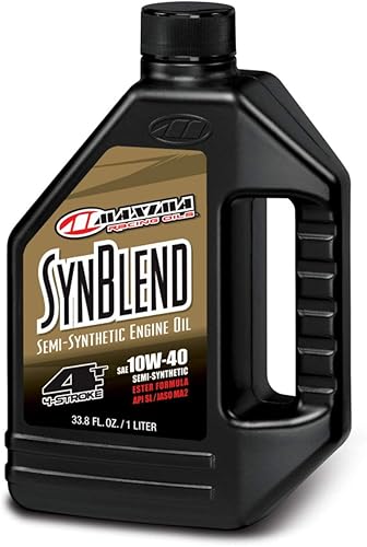 Miniatura 2 de Maxima Racing Oils 34901B-3PK Syn Blend4 10w40 Mezcla sintética de aceite para motor de motocicleta, botella de 1 litro, paquete de 3