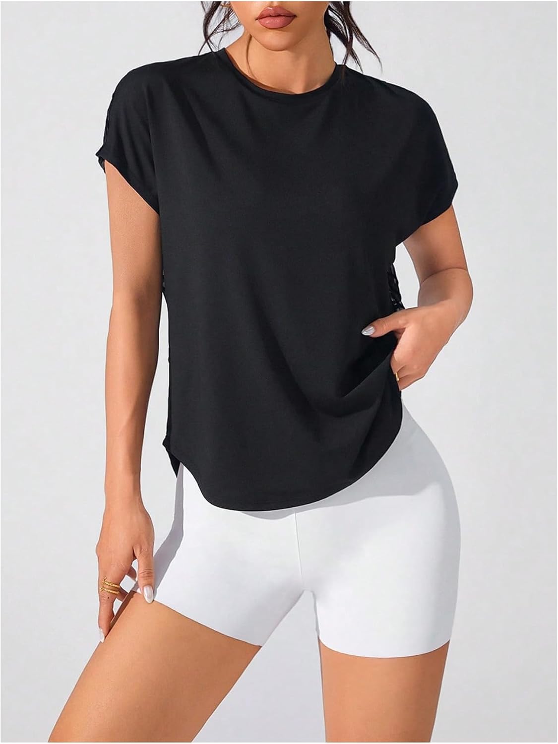 SweatyRocks Women's Mesh Short Sleeve Workout Top Sports Yoga Gym Athletic Shirts - Image 5