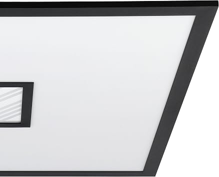 EGLO Bordonara LED tavan lambası, kısılabilir, uzaktan kumandalı, kare tavan aydınlatması, metal, siyah ve plastik, beyaz, sıcak beyaz, soğuk beyaz, RGB, 60 x 60 cm