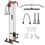 Wall Mount Cable Station, Cable Crossover Machine with Dual Pulley System and 18 Adjustable Positions for Home Gym Fitness Equipment