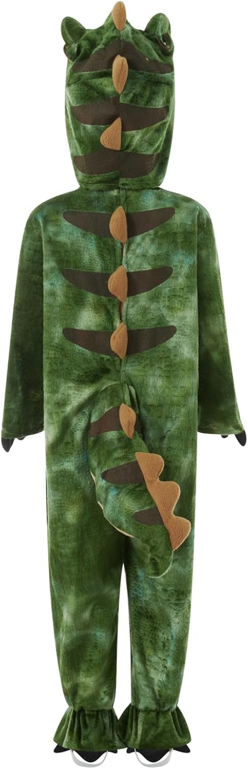 Miniatura 5 de Vohawsa Disfraz de Halloween para niños, disfraz de dinosaurio para niños y niñas, overol de dinosaurio verde para Halloween y cosplay
