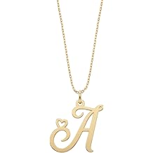 MIONZA Initial Necklace for Women | 14K Gold Plated & Solid Gold Letter Necklace with Initials | Dainty Alphabet Pendant Gift