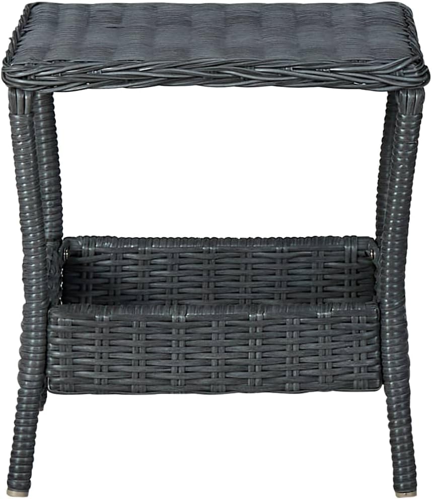 2 Piece Patio Lounge Set with Cushions,Afternoon Tea Suit,Party Furniture,Garden Dining Set Furniture,Features Reclining Function, Poly Rattan Dark Gray