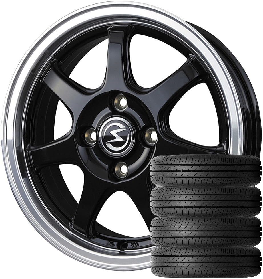 【軽自動車用】S-HOLD S-7S (15×4.5J 4-100 +45) ブラック/リムポリッシュ + TOYO TIRES(ト
