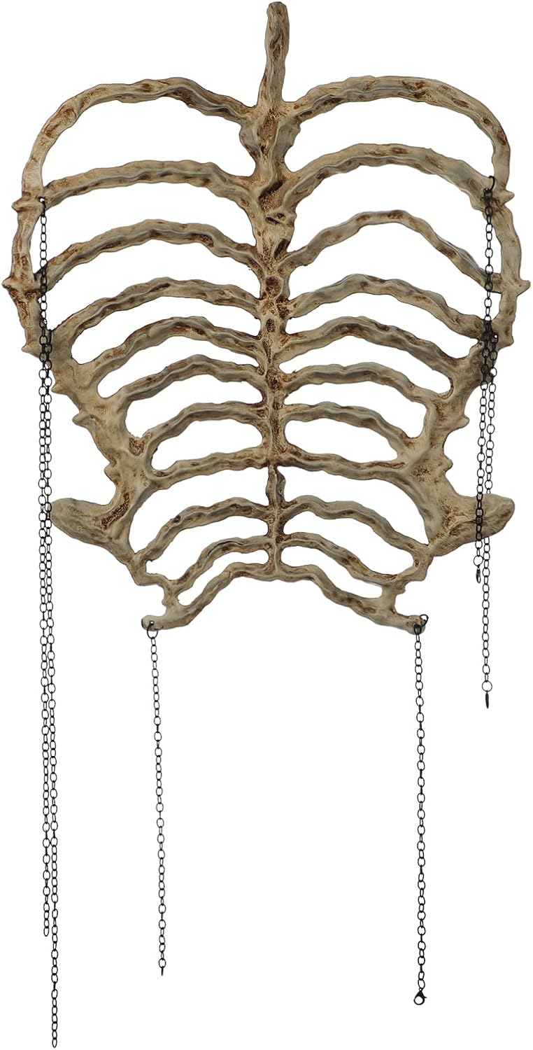 BXT Spooky Skeleton Rib Cage Chest Armor Gothic Devil Ribcage Corset Body Harness Halloween Cosplay Party Witch Costume