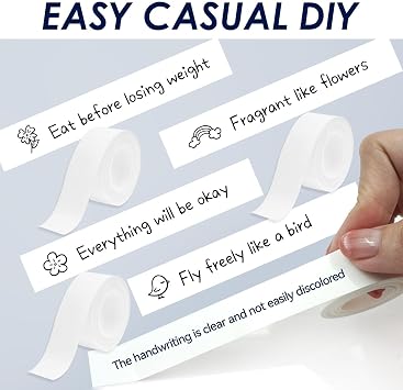 4Pcs Label Maker Tape for Quite, 15mmx4m Waterproof Self-Adhesive Label Printer Tape for Marking Name, Price, Shelf Life & Classification for Qutie P15/P12/Q2/HP1/HP4/D32/D35 Thermal Printer Labels