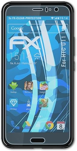 atFoliX Protezione Pellicola dello Schermo Compatibile con HTC U11 Pellicola Protettiva  Ultra-Trasparente Proteggi Schermo  3X 