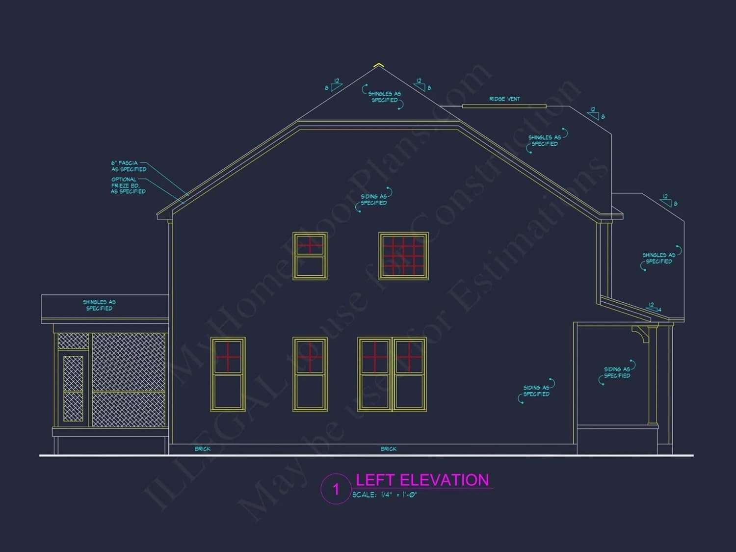 11-1011 House Plan -Traditional Craftsman Home Plan - 4-Bed, 3-Bath, 2,450 SF