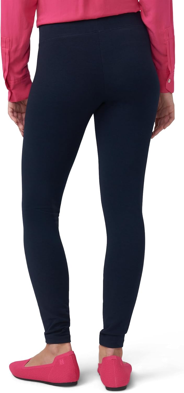 HUE Women's Ultra Soft Cotton Leggings with Wide Waistband, Full and Capri Length