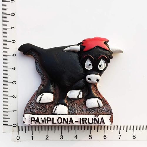 Miniatura 5 de Pamplona Navarra España 3D San Fermin - Imán de resina para nevera, recuerdos de viaje, hecho a mano, decoración del hogar y la cocina, regalo
