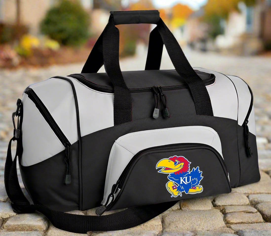 SMALL Kansas Jayhawks Duffel Bag University of Kansas Gym Bags or Suitcase
